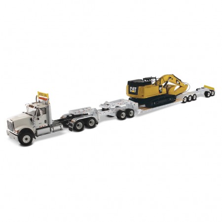 Caminho Diecast Masters - International Hx520 Tandem Tractor Xl120 & Cat 349f L Xe - Escala 1/50 (85600)