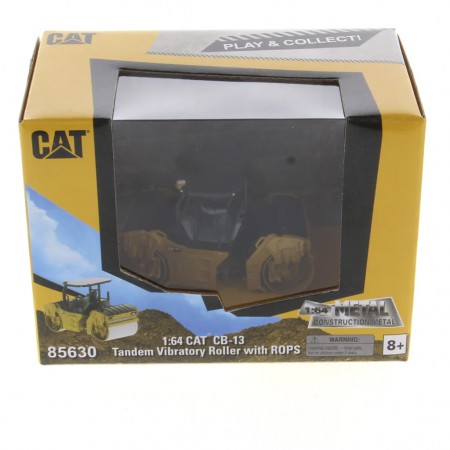 Rolo Compactador Diecast Masters - Cat Cb-13 Tandem Vibratory Roller - Escala 1/64 (85630)