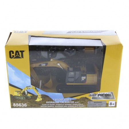 Escavadeira Diecast Masters - Cat 320f L Hydraulic Excavator W/tools - Escala 1/64 (85636)