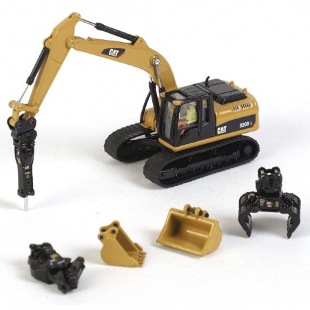 Escavadeira Diecast Masters - Cat 320d L Hydraulic Excavator W/ Work Tools - Escala 1/87 (85652)