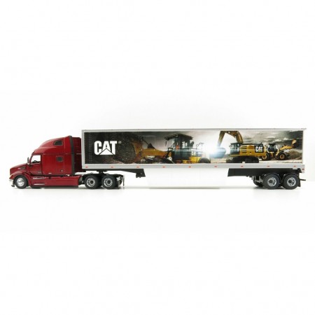 Caminho Diecast Masters - Peterbilt 579 Truck With Cat Mural Trailer - Escala 1/50 (85665)