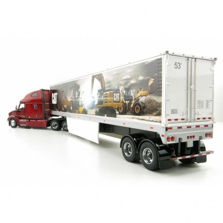 Caminho Diecast Masters - Peterbilt 579 Truck With Cat Mural Trailer - Escala 1/50 (85665)
