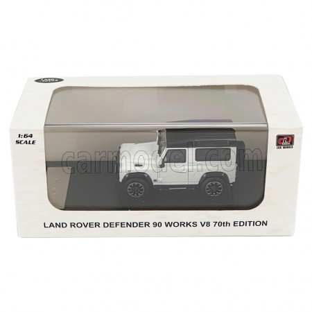 Carro Lcd Models - Land Rover Defender 90 Works V8 70th Edition 2018 Branco - Escala 1:64 (64016wh)