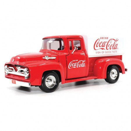 Caminho Motor City Classics - Coca-cola 1955 Ford F-100 W/ Tarpaulin - Escala 1/24 (424050)
