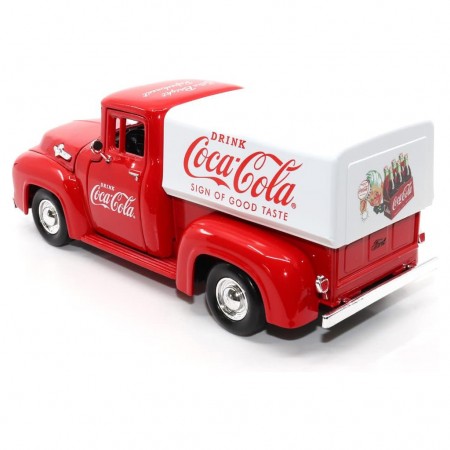 Caminho Motor City Classics - Coca-cola 1955 Ford F-100 W/ Tarpaulin - Escala 1/24 (424050)