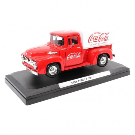 Caminho Motor City Classics - Coca-cola 1955 Ford F-100 W/ Tarpaulin - Escala 1/24 (424050)
