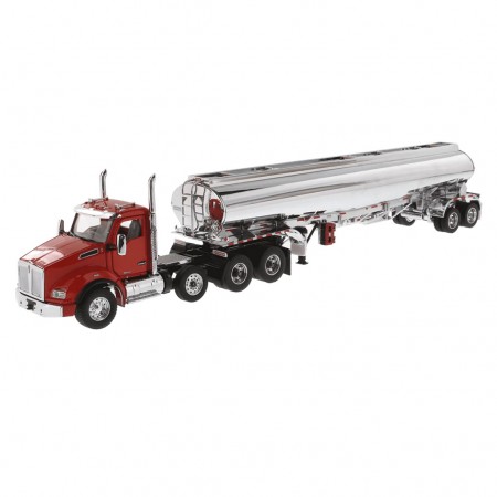 Caminho Diecast Masters -  Kenworth T880s Sbfa Tandem Axle Day Cab With Heil Fd9300 Dt-c4 Petroleum Trailer - Escala 1/50 (71102)
