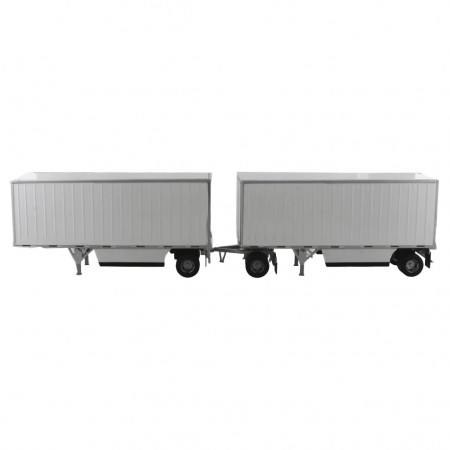 Carreta Diecast- Masters - Wabash National 28' Pup Trailers Branco - Escala 1/50 (91036)
