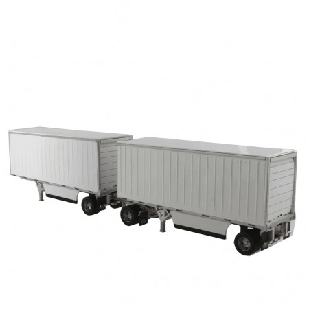 Carreta Diecast- Masters - Wabash National 28' Pup Trailers Branco - Escala 1/50 (91036)