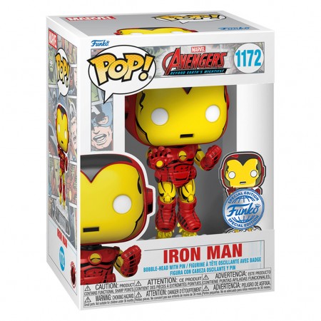 Funko Pop Marvel The Avengers: Earth's Maghtiest Heroes 60th Anniversary Exclusive - Iron Man 1172 + Broche