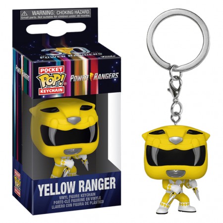 Chaveiro Funko Pop Keychain Power Rangers 30th Anniversary - Yellow Ranger (72153)