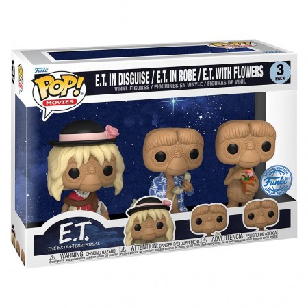 Funko Pop Movies Et 40th Anniversary 3-pack - E.t. In Disguise / E.t. In Robe / E.t. With Flowers (65051)
