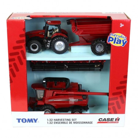 Colheitadeira e Trator Ertl - Case Ih 8230 Combine W/ Heads & Afs Connecect Magnum 380 W/ Grain Cart - Escala 1/32 (47357)