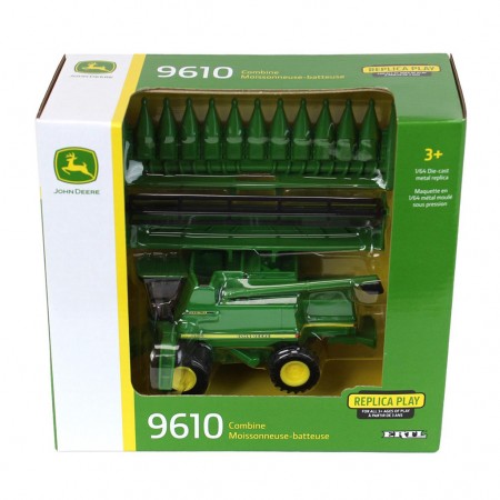 Trator Ertl - John Deere 9610 Maximizer Combine With Grain & Corn Head - Escala 1/64 (45871)