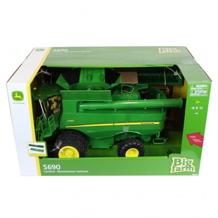 Trator Ertl - Big Farm John Deere S690 With 12 Row Grain & Corn Head - Escala 1/16 (47101)