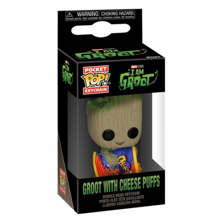 Chaveiro Funko Pop Keychain Marvel I'am Groot - Groot With Cheese Puffs (70648)