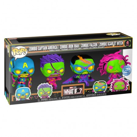 Funko Pop Marvel What If? - Zombie Blacklight 4-pack (69116)