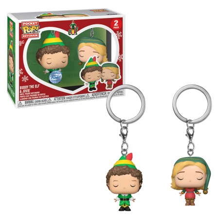 Chaveiro Funko Pop Keychain Elf - Buddy & Jovie 2-pack (73921)