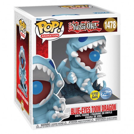 Funko Pop Animation Yu-gi-oh Super Sized Exclusive - Blue-eyes Toon Dragon (glows In Teh Dark) 1478