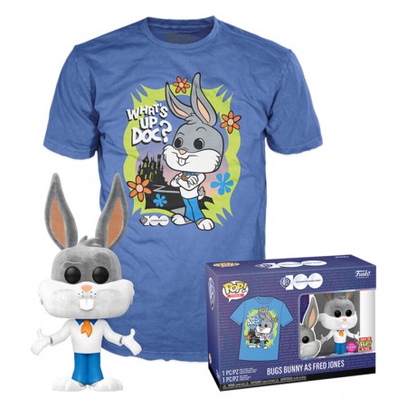 Funko Pop Tees Bugs Bunny As Fred Jones (flocked) & Camiseta Tamanho M (70418)