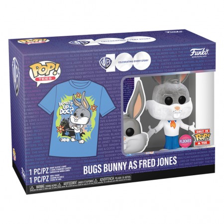 Funko Pop Tees Bugs Bunny As Fred Jones (flocked) & Camiseta Tamanho M (70418)
