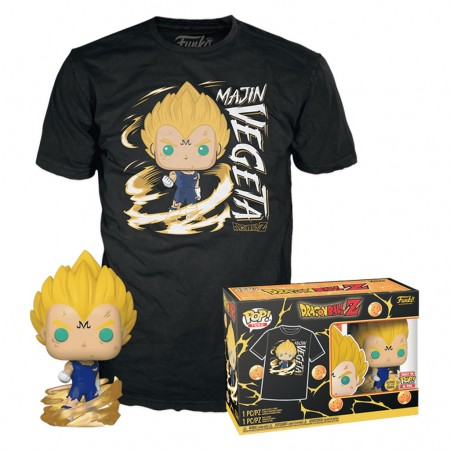 Funko Pop Tees Dragon Ballz: Majin Vegeta (glows In The Dark) & Camiseta Tamanho L (72669)