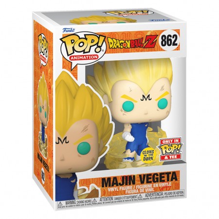 Funko Pop Tees Dragon Ballz: Majin Vegeta (glows In The Dark) & Camiseta Tamanho L (72669)