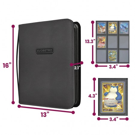 Album Pokmon Evoretro Shield + Toploader Binder - Vermelho e Preto