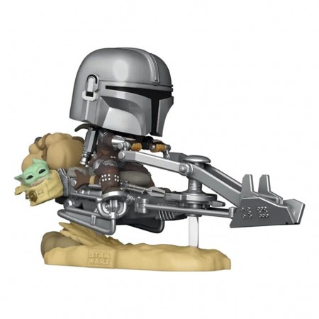 Funko Pop Star Wars Exclusive - The Mandalorian On Speeder (with Grogu) 579