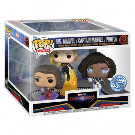 Funko Pop Moment Marvel The Marvels - Ms. Marvel / Captain Marvel / Photon 1258