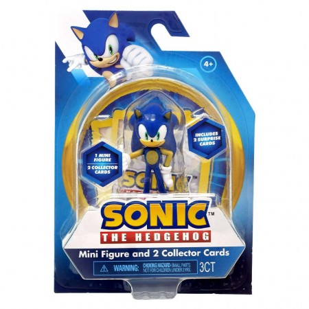 Boneco Sega Sonic The Hedgehog Mini Figure - Sonic & 2 Collector Cards (7066)