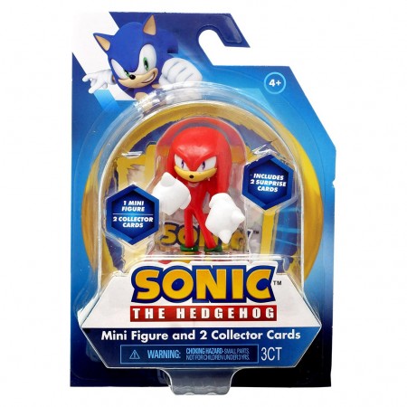 Boneco Sega Sonic The Hedgehog Mini Figure - Knuckles & 2 Collector Cards (7066)