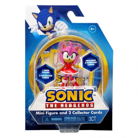 Boneco Sega Sonic The Hedgehog Mini Figure - Amy & 2 Collector Cards (7066)
