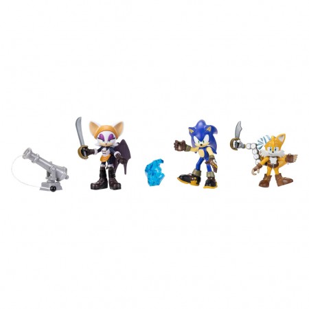 Boneco Jakks Sonic Prime: No Place - Sonic / Sails Tails / Batten Rouge (7045)