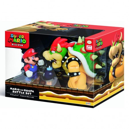 Boneco Jakks Super Mario - Mario Vs Bowser Diorama Set (5124)