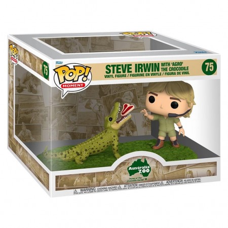 Funko Pop Moment Australia Zoo - Steve Irwing With Agro Crocodile 75