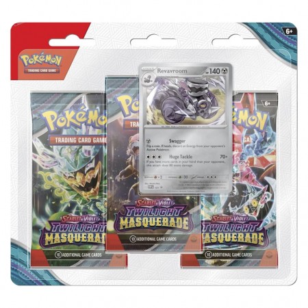 Cartas Pokemon Tcg: Scarlet & Violet: Twilight Masquerade Three Booster Blister Pack - Revaroom (85783)
