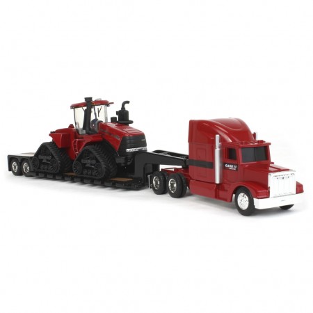 Caminho e Trator Ertl Case Ih - Afs Connect Steiger 620 Quadtrac & Semi Truck Lowboy Trailer - Escala 1/64 (44278)