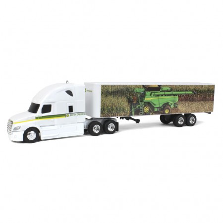Caminho Ertl John Deere- Freightliner Semi With X9 John Deere Trailer - Escala 1/64 (45876)