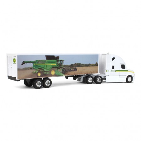 Caminho Ertl John Deere- Freightliner Semi With X9 John Deere Trailer - Escala 1/64 (45876)