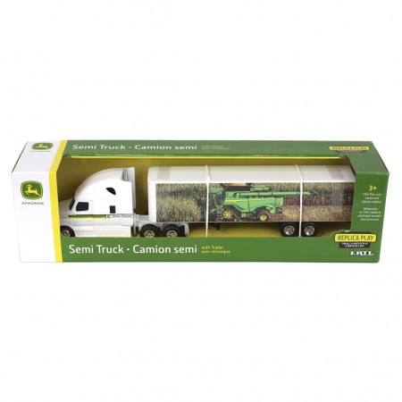 Caminho Ertl John Deere- Freightliner Semi With X9 John Deere Trailer - Escala 1/64 (45876)