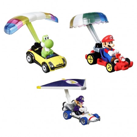 Carro Hot Wheels Mario Kart 3-pack - Yoshi, Waluigi & Mario (9045