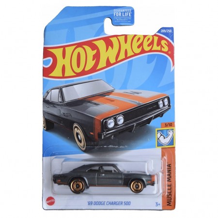 Carro Hot Wheels Muscle Mania 3/10 - '69 Dodge Charger 500 Hkj46 (0134)