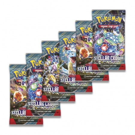 Cartas Pokmon Tcg: Scarlet & Violet Stellar Crown Booster Pack Bundle (6 Packs)