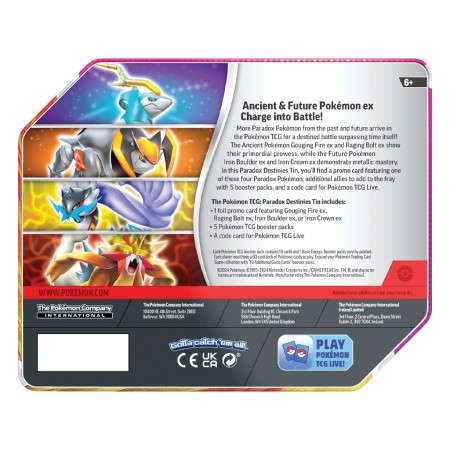 Cartas Pokmon Tcg: Paradox Destinies Tin (gouging Fire Ex)