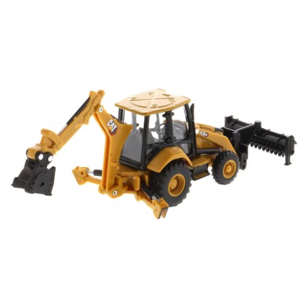 Trator Diecast Masters: Cat 420 Xe Backhoe Loader With 4 Tools - Escala 1/64 (85765)