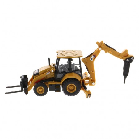 Trator Diecast Masters: Cat 420 Xe Backhoe Loader With 4 Tools - Escala 1/64 (85765)
