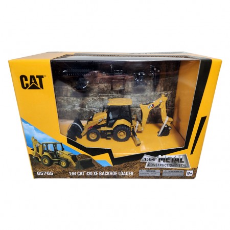 Trator Diecast Masters: Cat 420 Xe Backhoe Loader With 4 Tools - Escala 1/64 (85765)