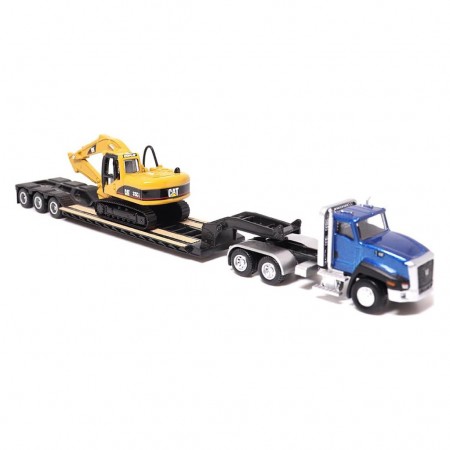 Caminho & Trator Diecast Masters: Cat Ct660 Day Cab Lowboy Trailer & Cat 315c L Hydraulic Excavator - Escala 1/87 (44841)