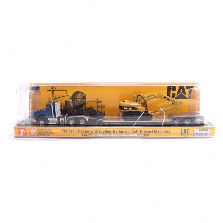 Caminho & Trator Diecast Masters: Cat Ct660 Day Cab Lowboy Trailer & Cat 315c L Hydraulic Excavator - Escala 1/87 (44841)